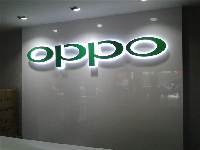 oppo背面发光字:用于店面背景墙装饰